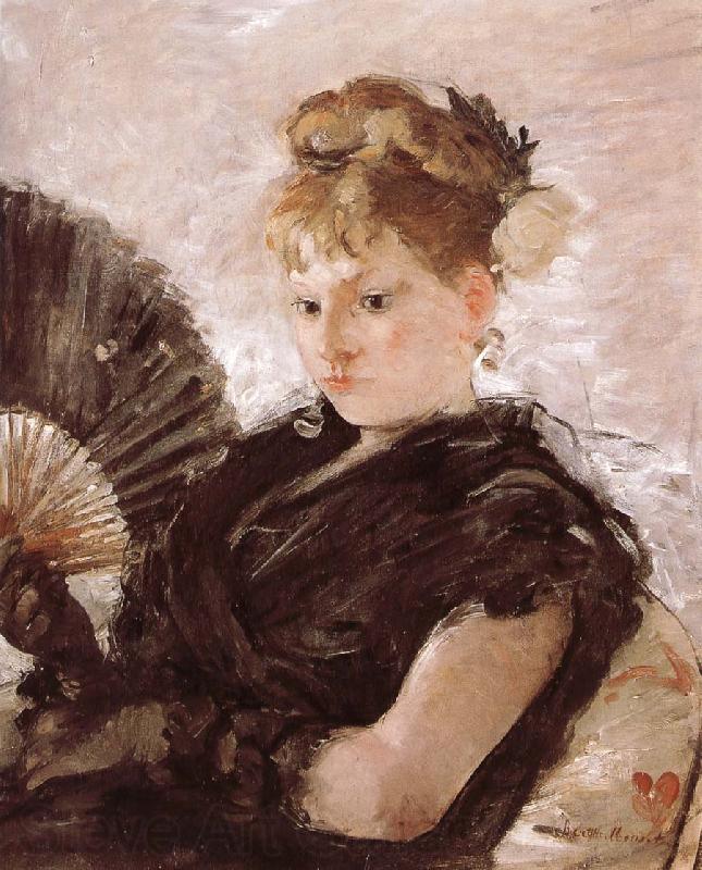 Berthe Morisot The woman holding a fan Norge oil painting art